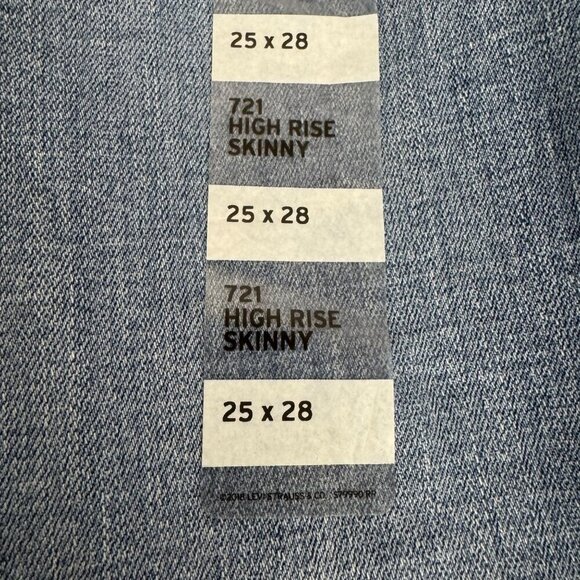Levi's 721 High Rise Skinny Denim Jeans Women's Size W25 L28 NWOT Medium Wash - Picture 8 of 12